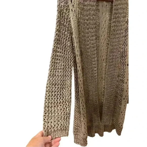 Chico’s Open Front Open Knit Long Cardigan Size 1 - Picture 2 of 9